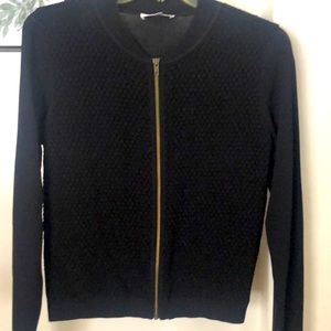 CAbi black zip up sweater